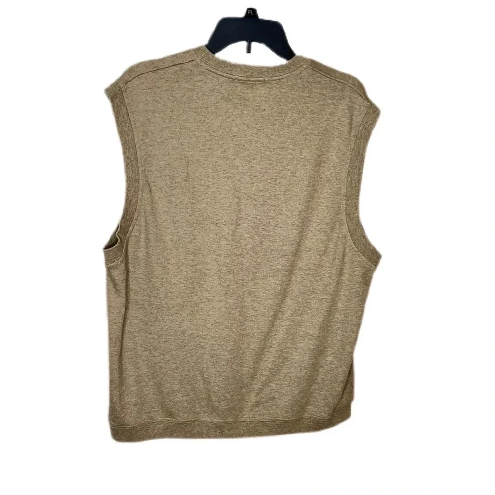 Calvin Klein mens golf sweater vest.  Size XL color Tan so soft.  100% cotton.